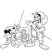 coloriage mickey et ses amis mousquetaires